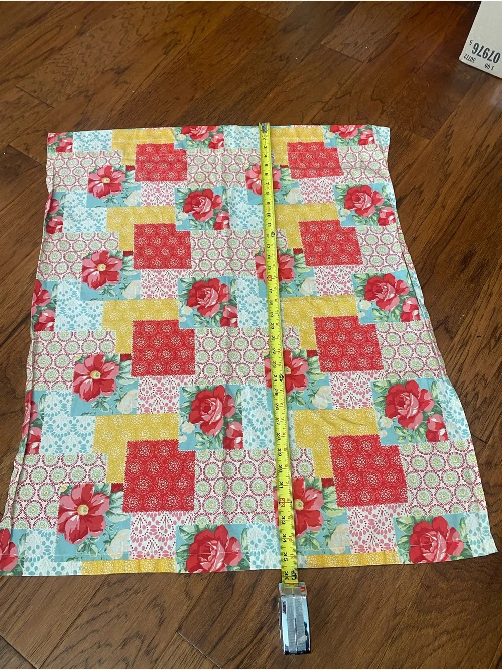 The Pioneer Woman Red Floral Patchwork Curtain Panel & New Kitchen Towel